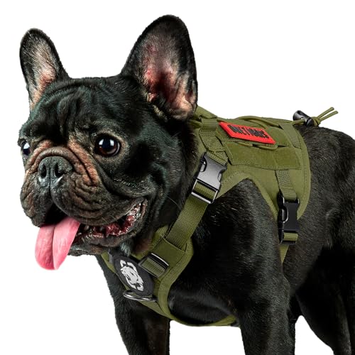 Tactical Dog Harness with Handle No (XX-Small / Green)