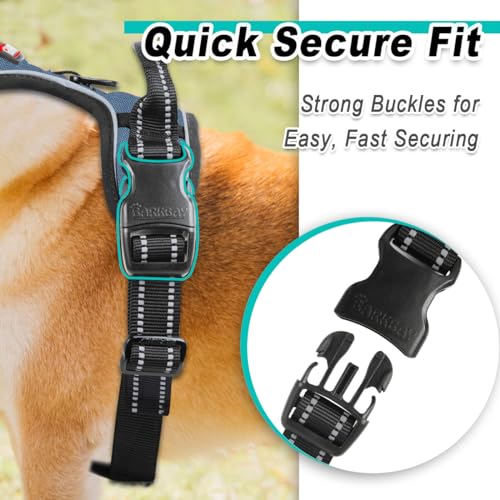 Dog Harness for Medium Sized Dog No Pull 2 Leash Clips Dog Vest (Medium / Navy)