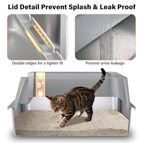 Stainless Steel Cat Litter Box with Lid (Extra Large)