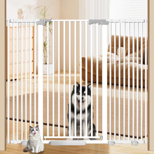 51'' Extra Wide Cat Gate Barrier 30 (White-51"tall / 30''-62.99'' Wide)