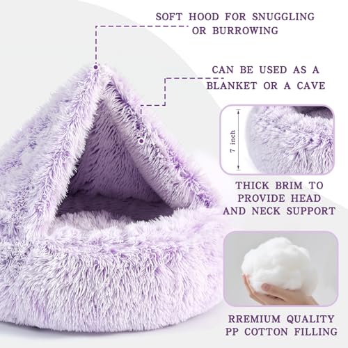 Calming Donut Dog Bed (Gradient Purple / Medium 25.5''x25.5''x9'')