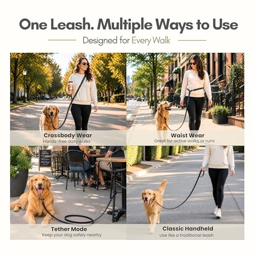 Hands Free Waterproof Dog Leash (Pink / 8 FT)