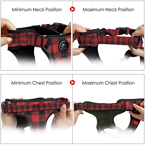 Dog Harness for Small Sized Dog (Checkered Red / Small)