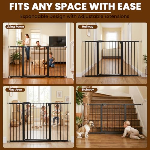 36" Extra Tall Baby Gate for Doorways (Black / 29.7-57"W x 36"H)