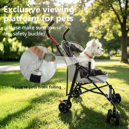 Cat Stroller Foldable Lightweight for Small Dogs Cats 0 (Gray)