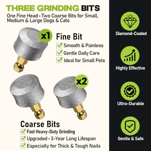 Whisper Quiet Dog Nail Grinder 50%More Power for Sensitive Dogs (Green)