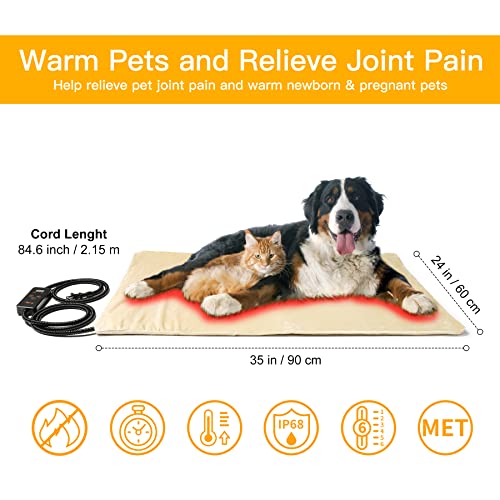 Pet Heating Pad (35.0"L x 24.0"W x 0.6"Th / Beige)