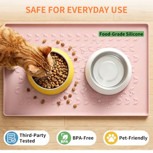 Silicone Pet Feeding Mat (Pink / 24"L x 16"W)
