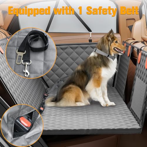 Dog Car Seat Cover for Back Seat (gray / L - 50.5"W x 60.5"L - Car/SUV)