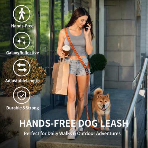Hands Free Dog Leash by Kazazoo (OrangeM / M)