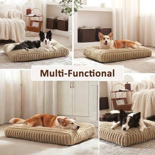 Dog Beds Large Sized Dog (Beige / L(35"x23"x4"))