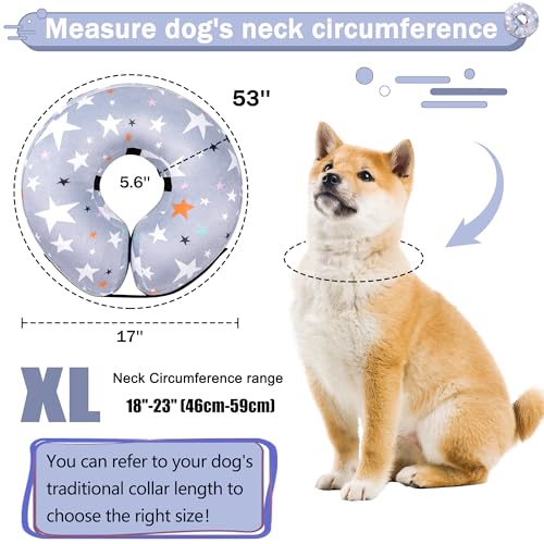 Recovery Donut Collar for Dogs & Cat (Grey / XL（neck 18"-23"）)