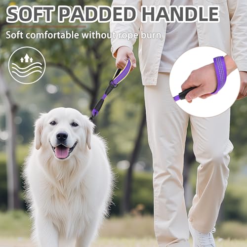 Reflective Short Dog Leashes 3 Pack for Walking and Training (Purple / 1FT+1.5FT+2.5FT)