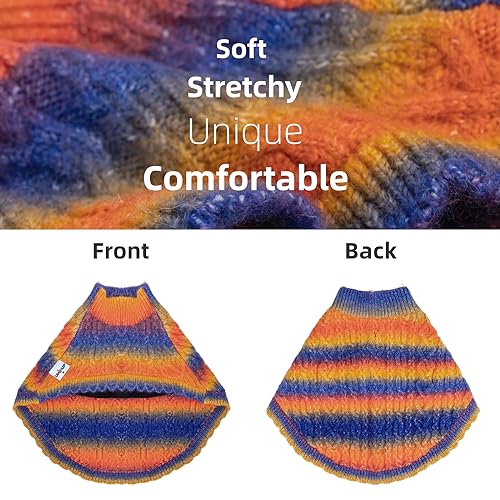 Rainbow Mohair Dog Sweater Cloak (X-Large(Back Length 16") / Rainbow 2)