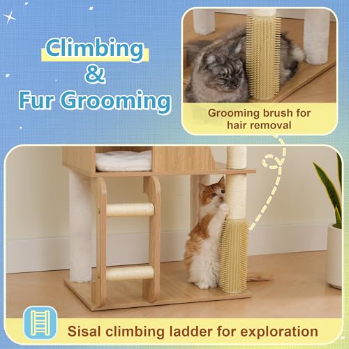 Wooden Cat Tree (White Oak)