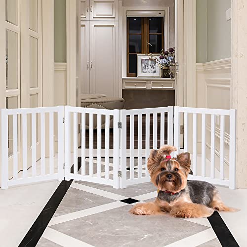 Wooden Free Standing Dog Gate 80" W x 24" H (White / 80"W x 24"H)