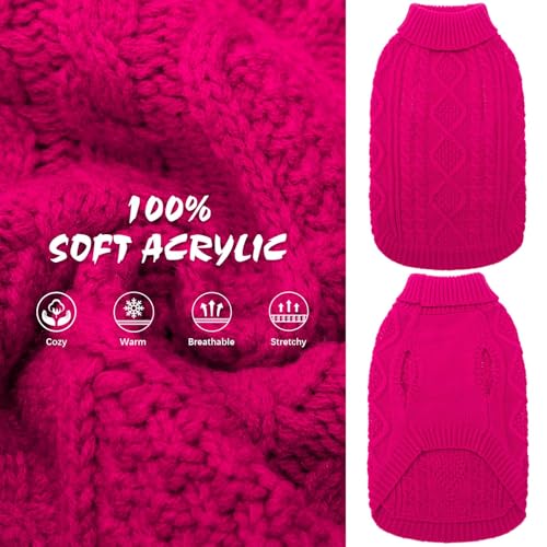 Dog Sweater for Small Dogs (RoseRed / X-Small)