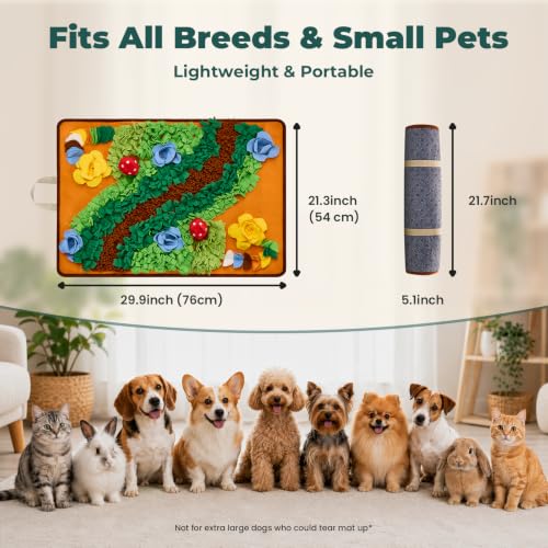 Snuffle Mat for Dogs (Mushroom / 29.9"L x 21.3"W)