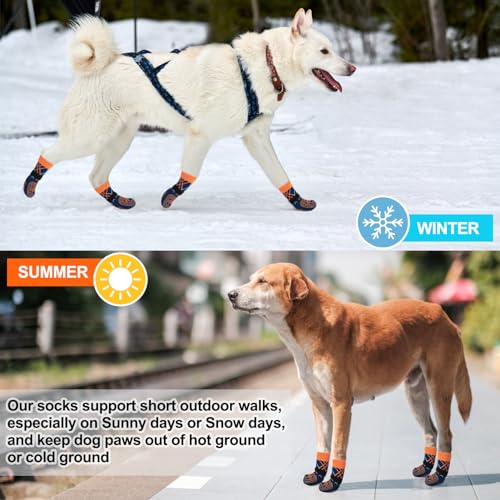 6PCS Dog Socks to Prevent Licking Paws for Hot (Navy Blue / S(Pack of 6))