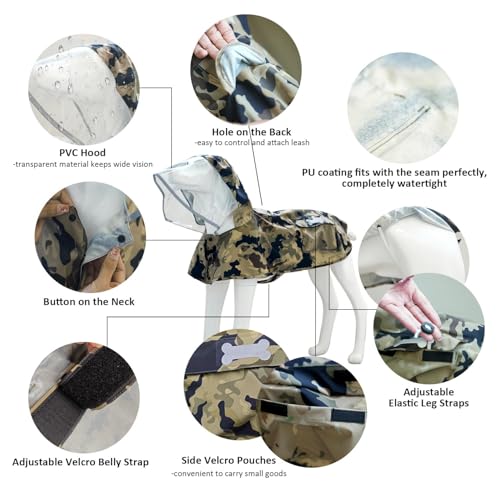 Waterproof Dog Raincoat (Camo / Medium)