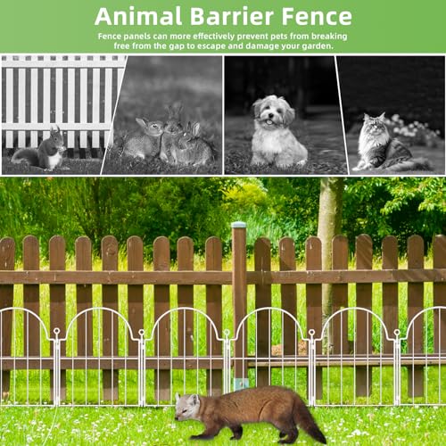 10 Pack White Decorative Garden Fence (White / 17 in(H))