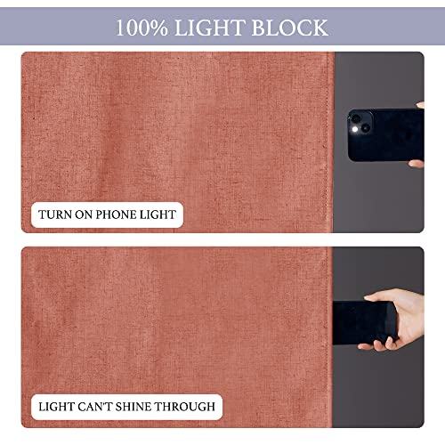 100% Blackout Curtains for Small Window (Brick Red / 12"W x 40"L (Pack of 1))