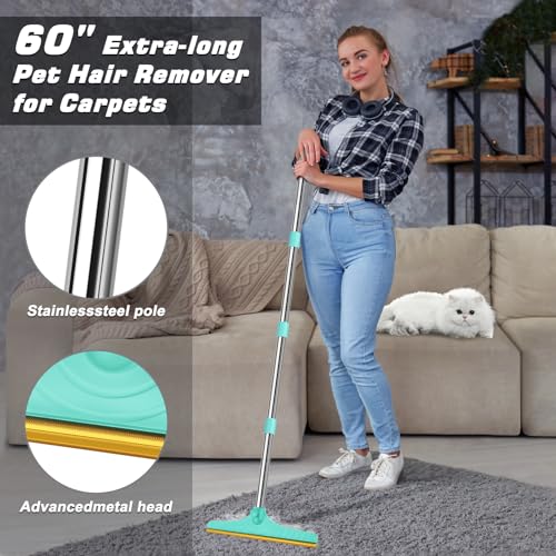 Carpet Rake for Pet Hair Removal (Blue)