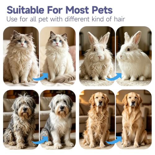 Dog Brush for Shedding & Dematting (Natural Brown And Silver)