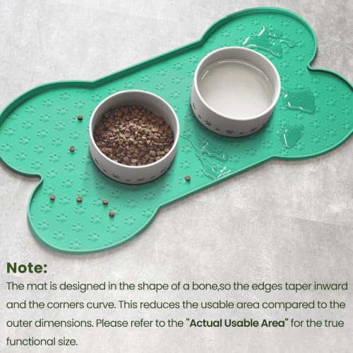 Dog Food Mat Anti (19.4" x 9.8"-2PCS / Green)