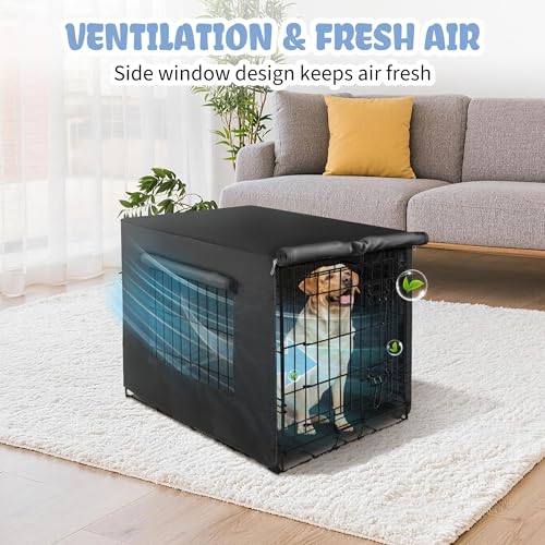 Dog Crate Cover (48.4"L x 30.3"W x 32.3"H / Black)
