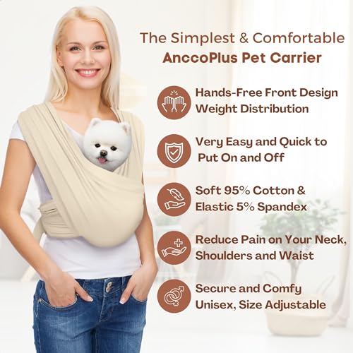 Small Dog Sling Carrier (Beige / Regular)