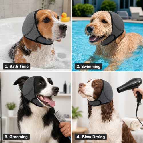 Dog Ear Muffs for Noise Protection (Grey / Large)