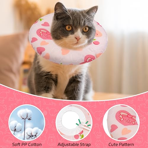 Cat Cone Collar Soft (Pink Heart / Large)