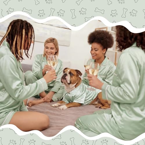 Dog Silk Pajamas Shirt Puppy Satin Pjs for Small Dog (M / Sage Green)