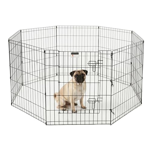 Dog Playpen Foldable Metal Exercise Puppy Play Pen with 8 24x30in Panels (24" X 30")