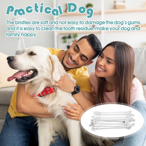 200 Count Dog Toothbrush Double Headed Long Handle Soft (White)