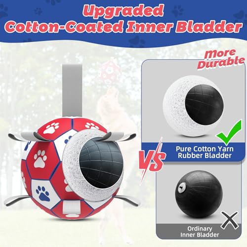 Dog Balls with Straps (7 Inch / Red)