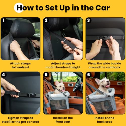 2 Pack Dog Car Seat (Grey / 2 Pack-Small Dogs under 20lbs)