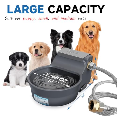 Automatic Dog Water Dispenser with Anti (68 oz / Gray)