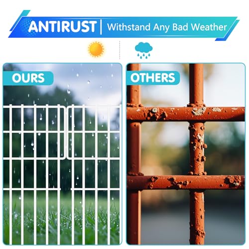26 Panels No Dig Fence (White / 26 Panels, 28ft(L) x 17in(H))