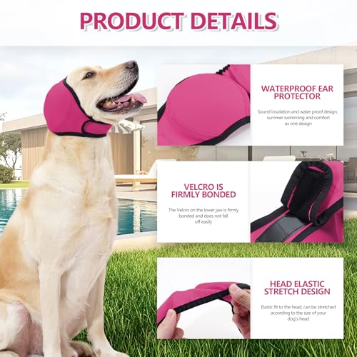 Dog Ear Muffs & No Shake Ear Wrap for Hematoma (Medium / pink)