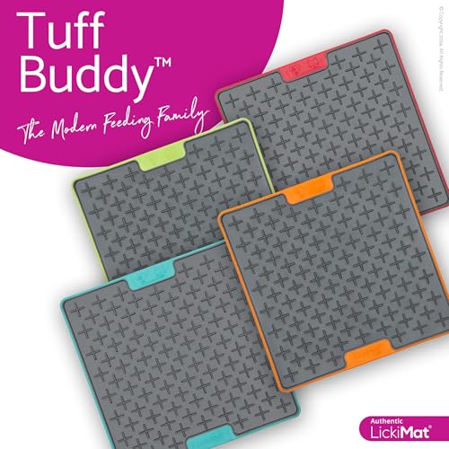 Tuff, Heavy-Duty Buddy, Dog Slow Feeder Lick Mat, Boredom Anxiety Reducer; Perfect for Food, Treats, Yogurt, or Peanut Butter, Fun Alternative to a Slow Feed Dog Bowl, Green (Green)
