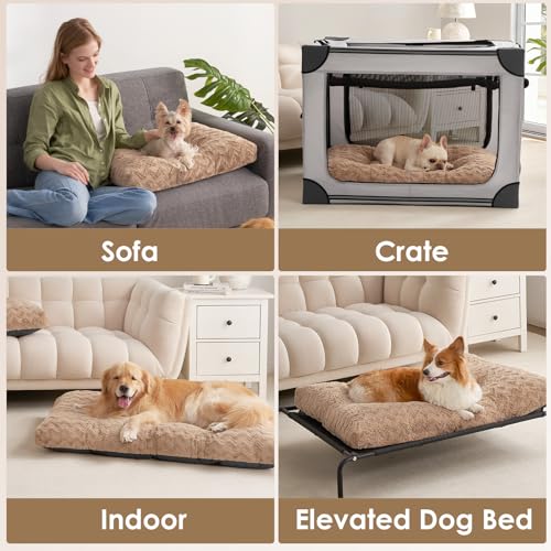 Washable XL Dog Beds Large Sized Dog (Camel / 44" x 32" x 4")
