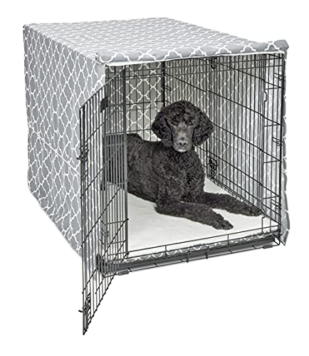 MidWest Homes for Pets XL Dog Crate Cover Featuring Teflon Fabric Protector (Designer Gray / 48 Inch)
