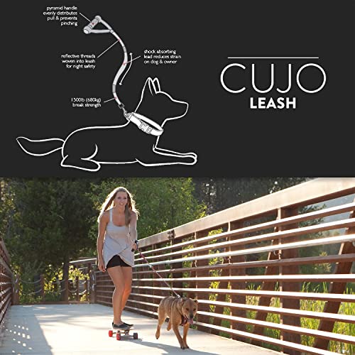 Cujo Short Shock Absorbing Bungee Dog Leash (40 inch (Pack of 1) / Black)