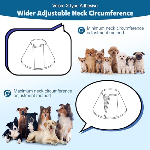 Soft Dog Cone Collar After Surgery (Blue / 2XL(Neck:15.8"-21.3"/Depth:13"))