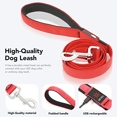 LED Light Up Dog Leash (Red / 4FT)