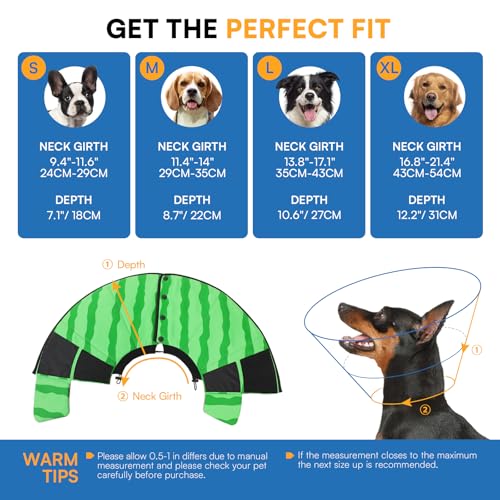 Dog Cones for Small Dogs (S / Watermelon)