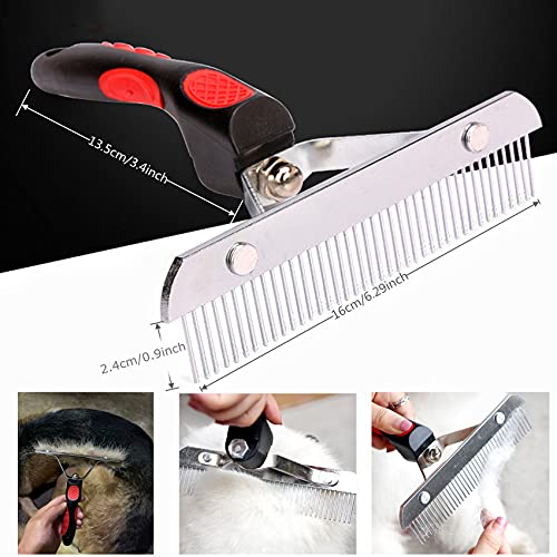 Long Tooth Undercoat Grooming Rake + Curved