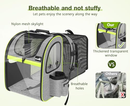 Cat Backpack Expandable (Grey / 12.6"L x 10.2"W x 16.5"H)